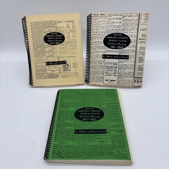 Births Marriages & Deaths Renfrew Mercury 1871-1915 by Aldene & Les Church - Picture 1 of 7